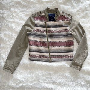 American Eagle Aztec Moto Jacket Size Large Blanket